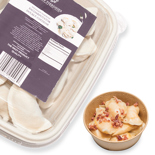 BACON, CHEDDAR, POTATO PIEROGIES (Frozen, Gluten-free)